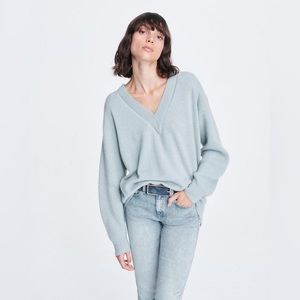 NWT $395 Rag & Bone Leyla Cashmere V-Neck Sweater in Pink